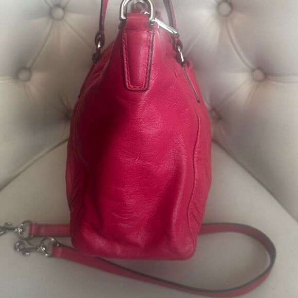 Coach Red Quilted Leather Tote Bag - Picture 5 of 11